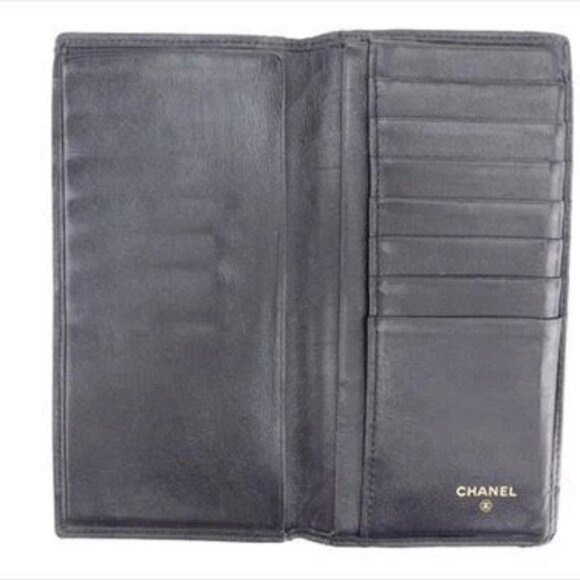 Chanel Wallet Purse Bifold Black Woman unisex Authentic Used T7384 - Picture 5 of 8